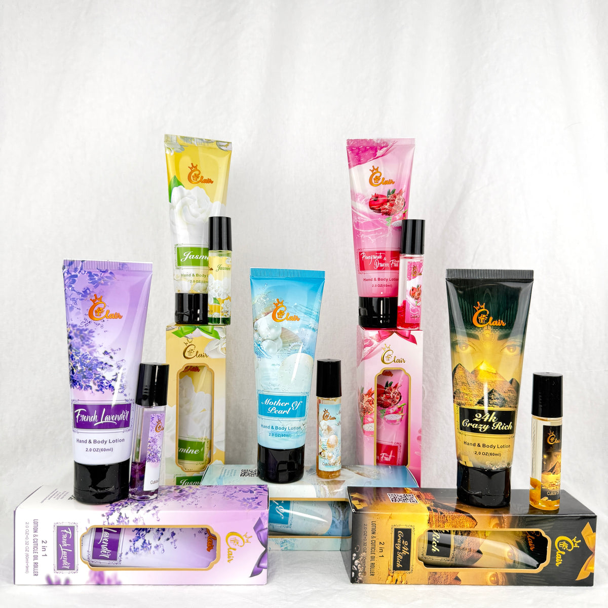 2in1 2oz Hand Lotion & 9ml Cuticle Oil Roller Mix (140Pcs