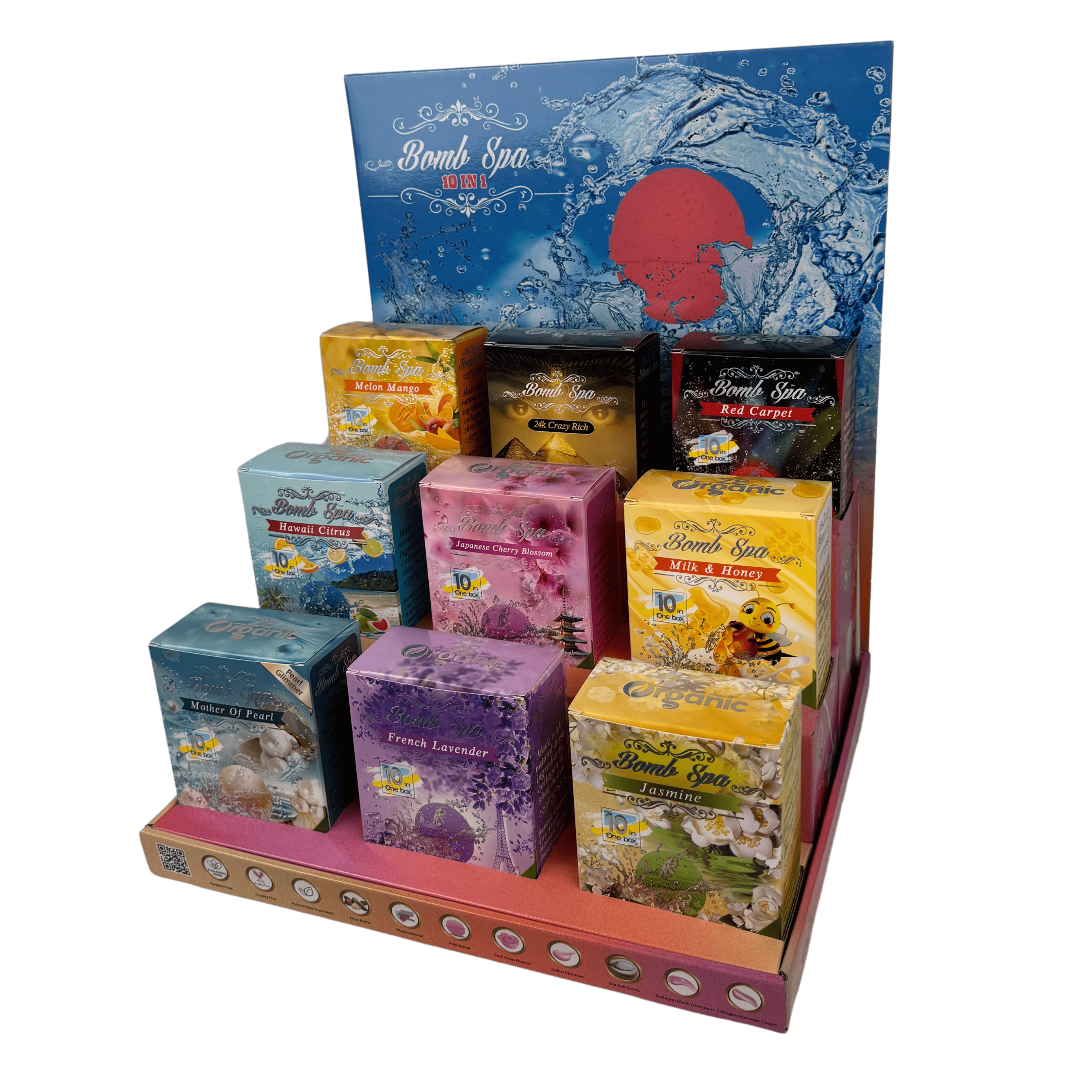 Bomb Spa Pedi Box Table Display – 2E Nail Supply