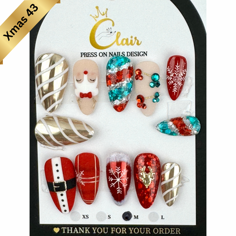 PRESS ON NAILS  Christmas Collection( High Quality & Hand Made)