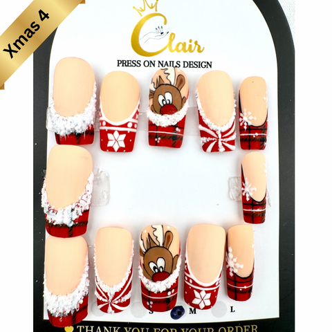 PRESS ON NAILS  Christmas Collection( High Quality & Hand Made)