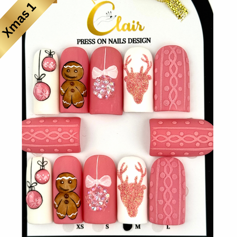 PRESS ON NAILS  Christmas Collection( High Quality & Hand Made)