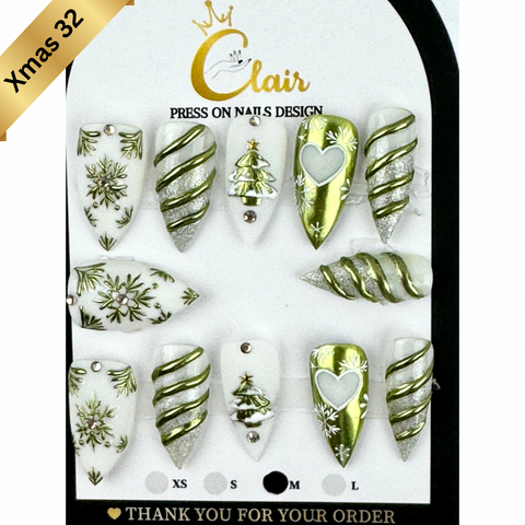 PRESS ON NAILS  Christmas Collection( High Quality & Hand Made)