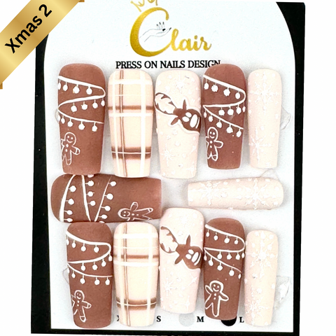 PRESS ON NAILS  Christmas Collection( High Quality & Hand Made)