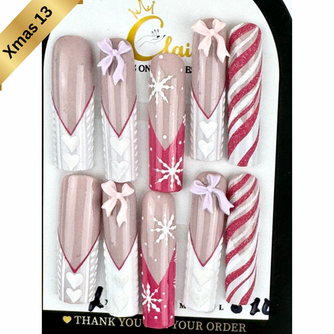 PRESS ON NAILS  Christmas Collection( High Quality & Hand Made)