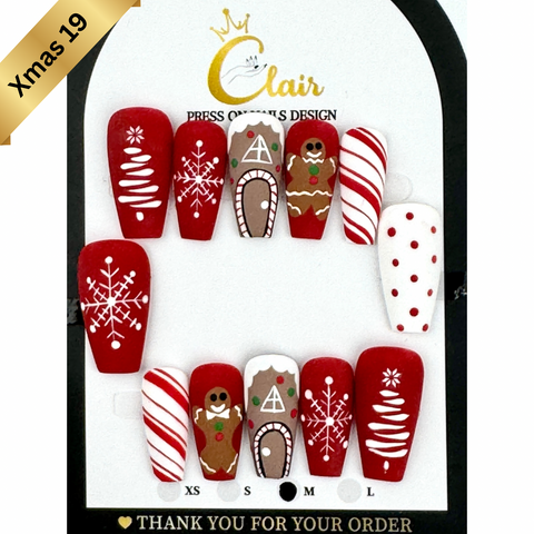 PRESS ON NAILS  Christmas Collection( High Quality & Hand Made)