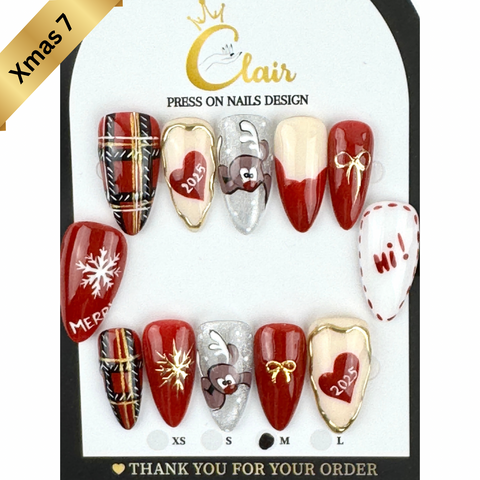PRESS ON NAILS  Christmas Collection( High Quality & Hand Made)