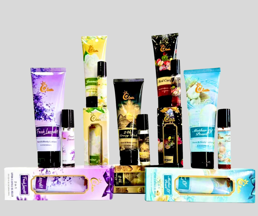 2in1 2oz Hand Lotion & 9ml Cuticle Oil Roller (140Pcs)/ 5 Scents / Carton