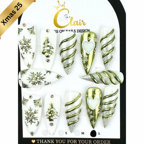 PRESS ON NAILS  Christmas Collection( High Quality & Hand Made)