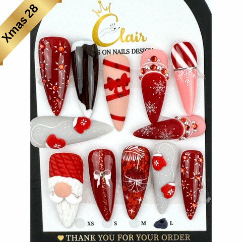 PRESS ON NAILS  Christmas Collection( High Quality & Hand Made)