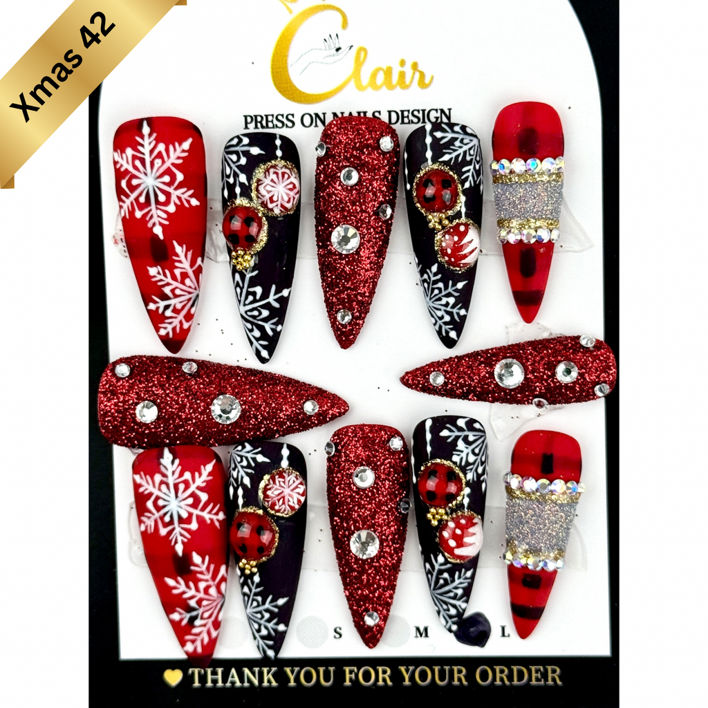 PRESS ON NAILS  Christmas Collection( High Quality & Hand Made)