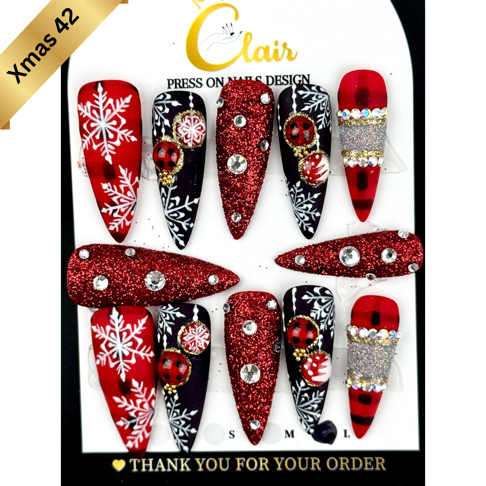 PRESS ON NAILS  Christmas Collection( High Quality & Hand Made)