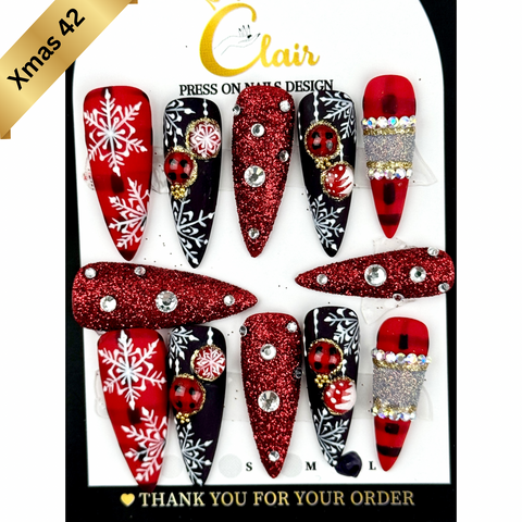PRESS ON NAILS  Christmas Collection( High Quality & Hand Made)