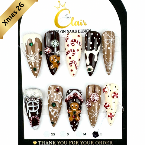 PRESS ON NAILS  Christmas Collection( High Quality & Hand Made)