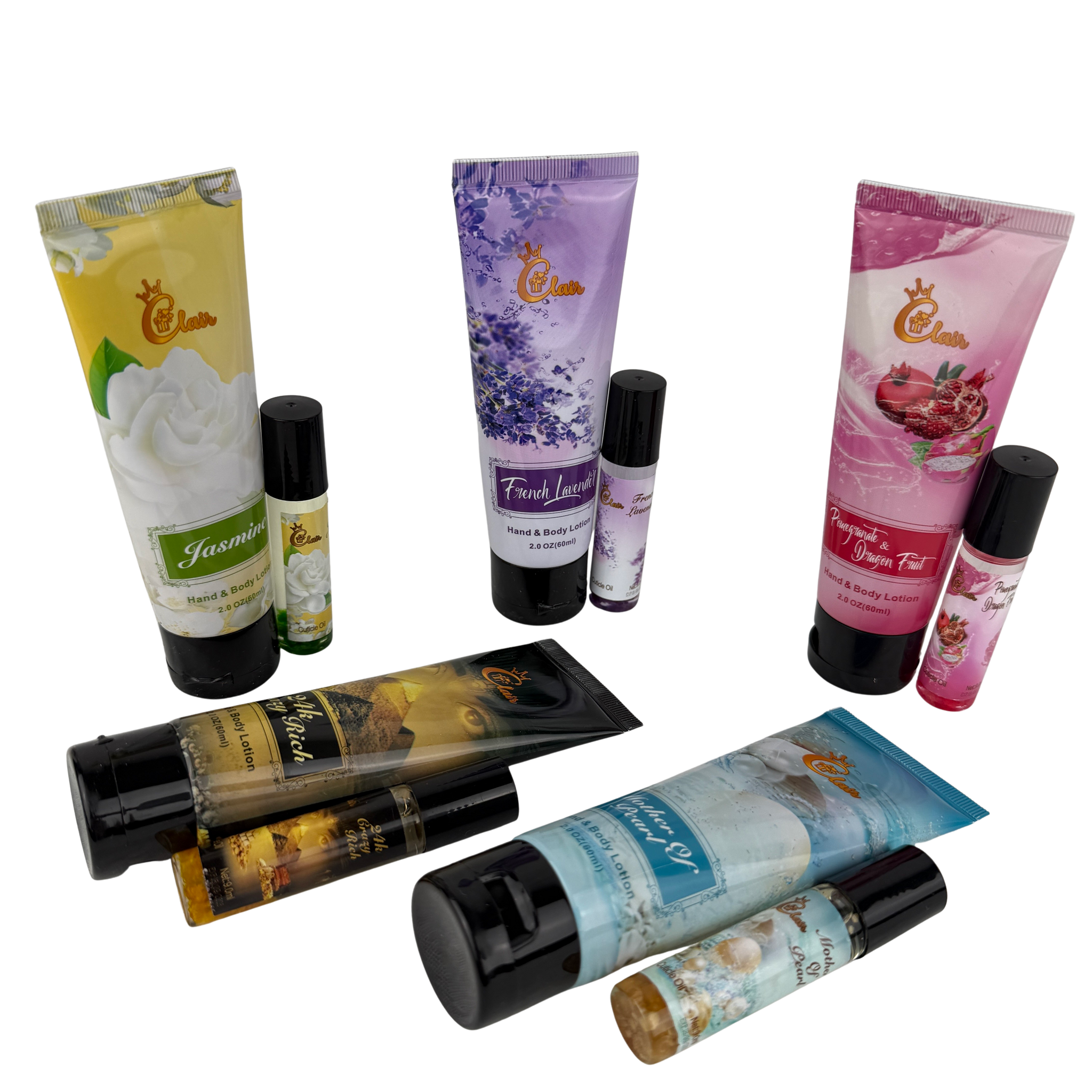 2in1 2oz Hand Lotion & 9ml Cuticle Oil Roller Mix (140Pcs)