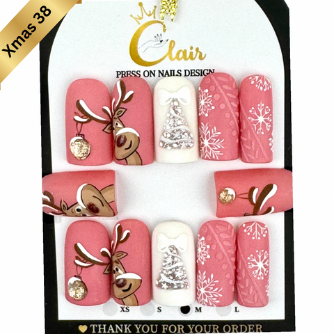 PRESS ON NAILS  Christmas Collection( High Quality & Hand Made)