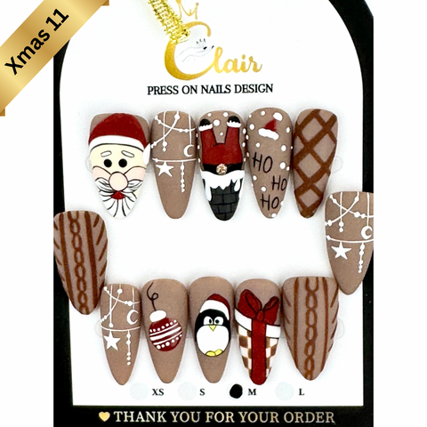 PRESS ON NAILS  Christmas Collection( High Quality & Hand Made)