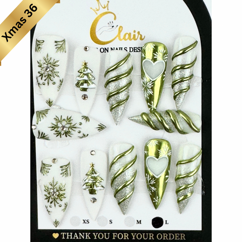PRESS ON NAILS  Christmas Collection( High Quality & Hand Made)