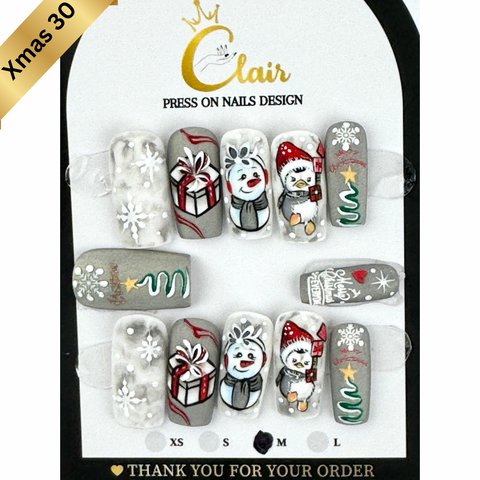 PRESS ON NAILS  Christmas Collection( High Quality & Hand Made)