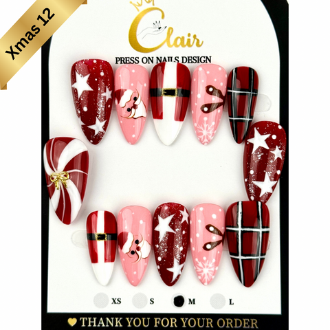 PRESS ON NAILS  Christmas Collection( High Quality & Hand Made)