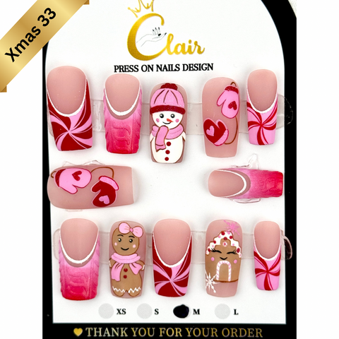 PRESS ON NAILS  Christmas Collection( High Quality & Hand Made)